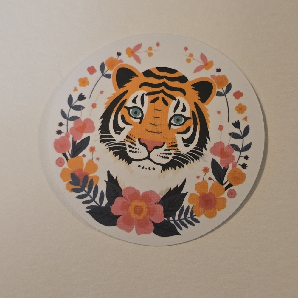 10/$10 Tiger Floral Sticker